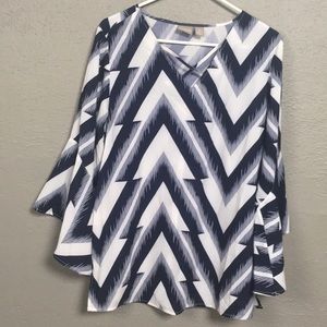 Blue and white tunic